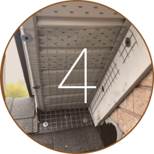 Block re-entry by screening specified area and installing one-way door
