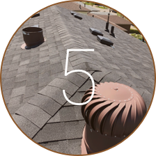 Repair damaged shingles and attic